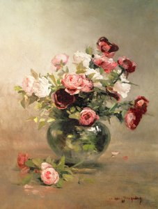 バラの花瓶 作： Eva Gonzalès